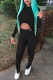 Black Sexy Solid Patchwork Half A Turtleneck Long Sleeve Two Pieces