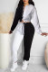 White Casual Solid Hollowed Out Patchwork Pocket O Neck Long Sleeve Two Pieces