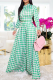Green Casual Plaid Patchwork Half A Turtleneck Long Sleeve Two Pieces