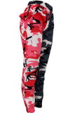 Green Street Print Camouflage Print Patchwork Regular Pencil Full Print Bottoms