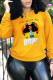 Yellow Street Sportswear Print Patchwork O Neck Tops