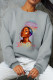 Grey Sportswear Daily Print Patchwork O Neck Tops