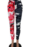 Green Street Print Camouflage Print Patchwork Regular Pencil Full Print Bottoms