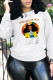 White Street Sportswear Print Patchwork O Neck Tops