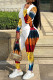 White Fashion Casual Print Patchwork O Neck Long Sleeve Two Pieces