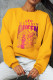 Yellow Casual Street Print Patchwork O Neck Tops