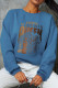 Blue Street Daily Print Patchwork O Neck Tops