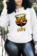 White Casual Print Patchwork O Neck Tops