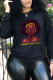 Black Street Daily Print Patchwork O Neck Tops