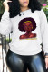White Street Daily Print Patchwork O Neck Tops