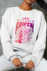 White Casual Street Print Patchwork O Neck Tops