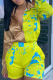 Yellow Casual Print Patchwork Turndown Collar Long Sleeve Two Pieces