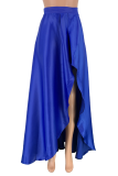 Red Sexy Solid Slit Regular Mid Waist Type A Solid Color Bottoms