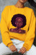 Yellow Casual Street Print Patchwork O Neck Tops