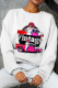 White Casual Street Print Patchwork O Neck Tops
