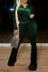 Ink Green Casual Solid Patchwork Hooded Collar Long Sleeve Two Pieces