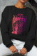Black Casual Street Print Patchwork O Neck Tops