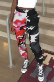 Green Street Print Camouflage Print Patchwork Regular Pencil Full Print Bottoms