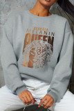 Yellow Street Daily Print Patchwork O Neck Tops
