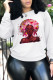 White Street Daily Print Patchwork O Neck Tops