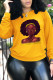 Yellow Street Daily Print Patchwork O Neck Tops