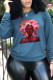 Blue Street Daily Print Patchwork O Neck Tops