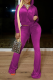 Rose Red Casual Solid Patchwork Hooded Collar Long Sleeve Two Pieces