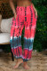 Red Casual Print Patchwork Straight High Waist Straight Full Print Bottoms