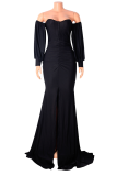 Red Sexy Solid Patchwork Off the Shoulder Irregular Dress Dresses