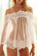 White Fashion Sexy Solid See-through Sleepwear