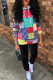 Multicolor Casual Print Patchwork Hooded Collar Long Sleeve Two Pieces