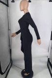 Red Fashion Elegant Solid Slit Without Belt O Neck Irregular Dresses (Without Belt)
