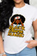 White Street Print Patchwork O Neck T-Shirts