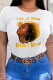White Fashion Print Patchwork O Neck T-Shirts