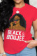 Red Fashion Print Patchwork O Neck T-Shirts