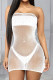 White Sexy Hot Drilling Mesh Swimwears Cover Up