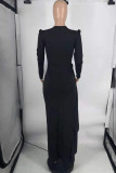Red Fashion Elegant Solid Slit Without Belt O Neck Irregular Dresses (Without Belt)