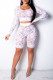 White Fashion Sexy Solid See-through O Neck Long Sleeve Two Pieces