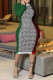 Multi-color Fashion Casual Letter Print Patchwork O Neck Long Sleeve Dresses