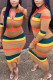 Khaki Fashion Casual Striped Print Basic Zipper Collar Long Sleeve Dress