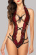 Burgundy Fashion Sexy Patchwork Hollowed Out Lingerie