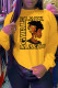 Yellow Fashion Daily Patchwork Print Letter O Neck Tops