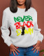 White Street Sportswear Print Patchwork O Neck Tops
