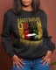 Black Fashion Street Print Patchwork O Neck Tops