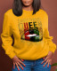 Yellow Fashion Street Print Patchwork O Neck Tops