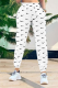 White Casual Print Patchwork Regular Mid Waist Harlan Full Print Bottoms