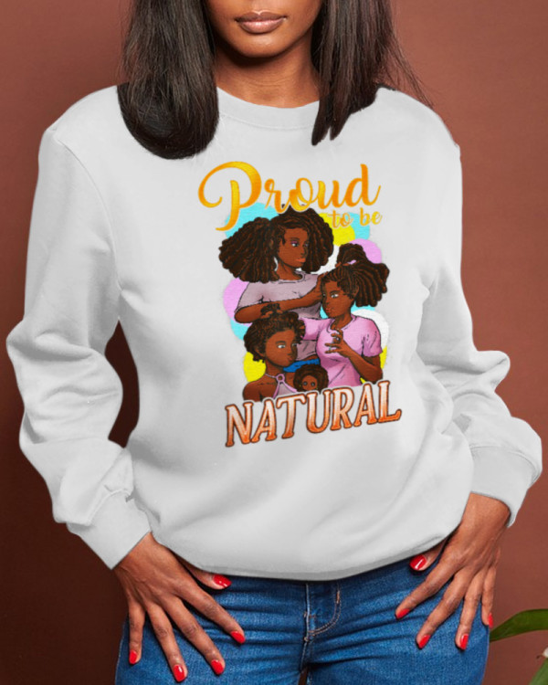 White Casual Street Print Patchwork O Neck Tops