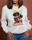 White Casual Street Print Patchwork O Neck Tops