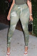 Green Sexy Print Patchwork Skinny High Waist Pencil Full Print Bottoms