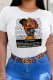 White Street Daily Character Patchwork O Neck T-Shirts